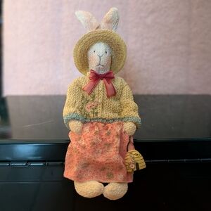Handmade Spring Bunny Figurine - Pink & Yellow